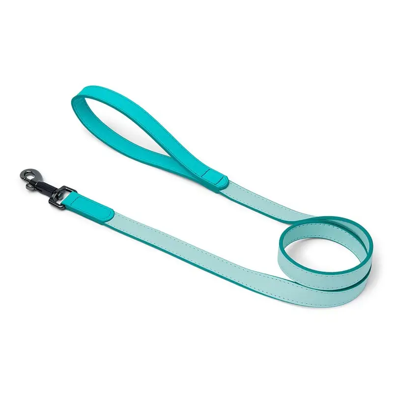 Pets At Home Duo Faux Leather Dog Lead Turquoise Medium-Large
