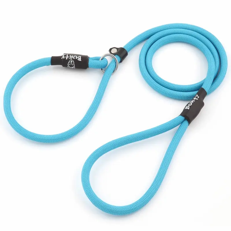 Bunty Blue (Light - 6Mm) Nylon Slip Rope Dog Puppy Lead Leash Anti Pull Small