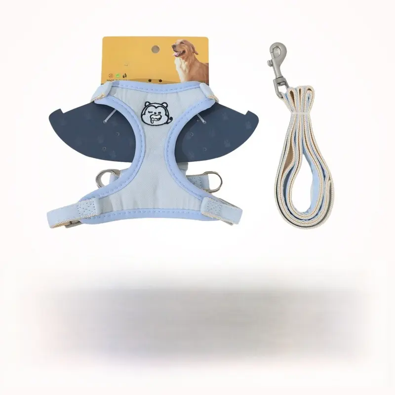 Blue (, S) Supplies Pet Cartoon Animal Embroidery Traction Rope Outdoor Walking Rope Dog