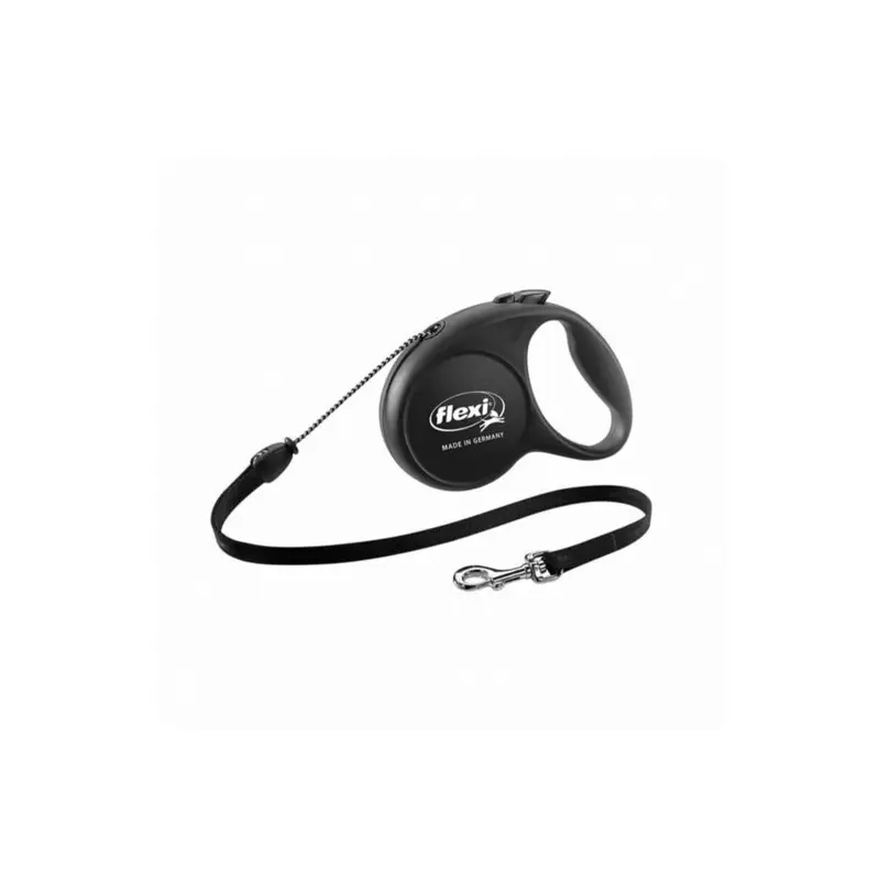 Flexi Black Retractable Nylon Dog Leash Medium