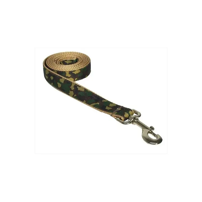 Sassy Dog Wear Green Camouflage-Tan-Grn2-L 4 Ft. Camouflage Dog Leash - Tan & Small