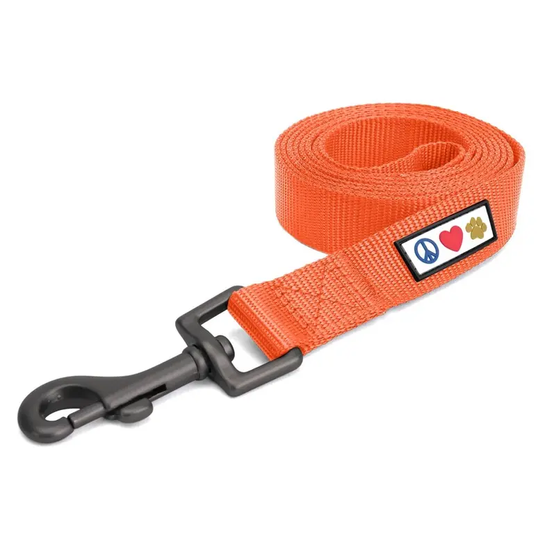 Pawtitas Orange 6 Ft Comfortable Leash - Solid Color Perfect For Dog Training Medium