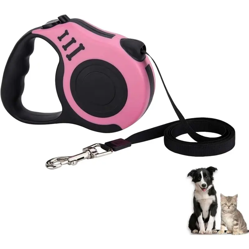 Pink Dog Leash, 3M Retractable Dog Leash, For, And Dogs, Small