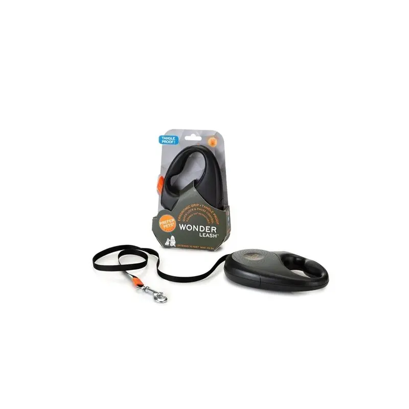 Prefer Black Pets 006Bk 6.6 X 4.6 X 1.5 In. Tangle Free Retractable Leash, Size 006