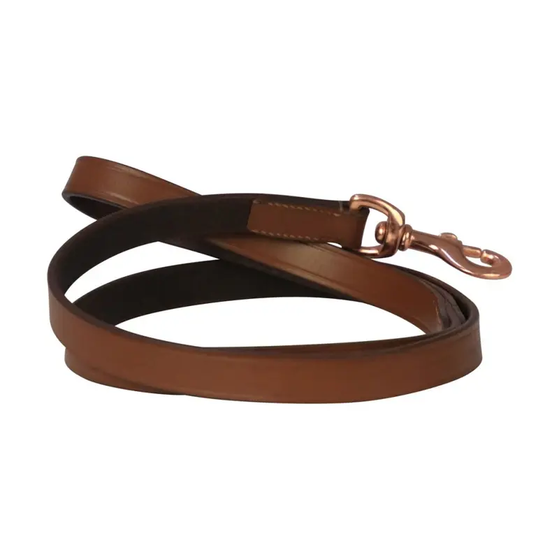 Benji & Flo Gold (One Tan/Rose ) Deluxe Leather Padded Dog Lead 120Cm