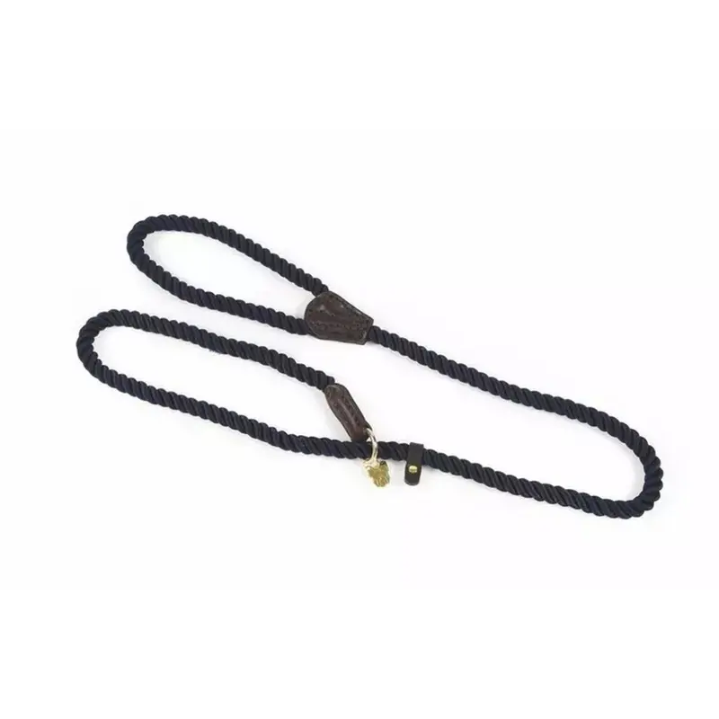 Digby & Fox Blue (One Navy) Rope Leather Dog Slip Lead 147Cm
