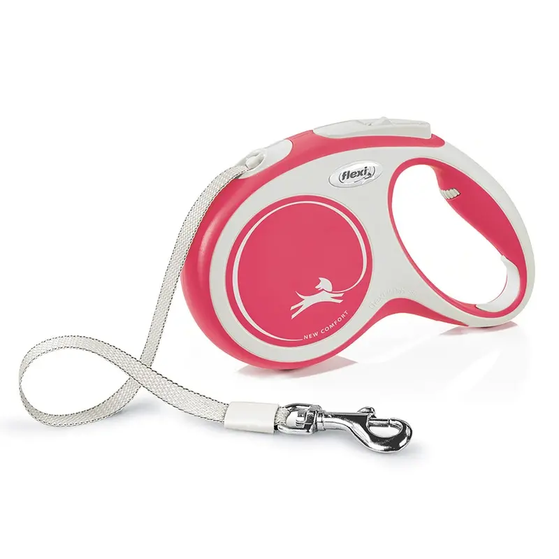 Flexi New Comfort Extending Dog Lead Tape 5M Red Medium