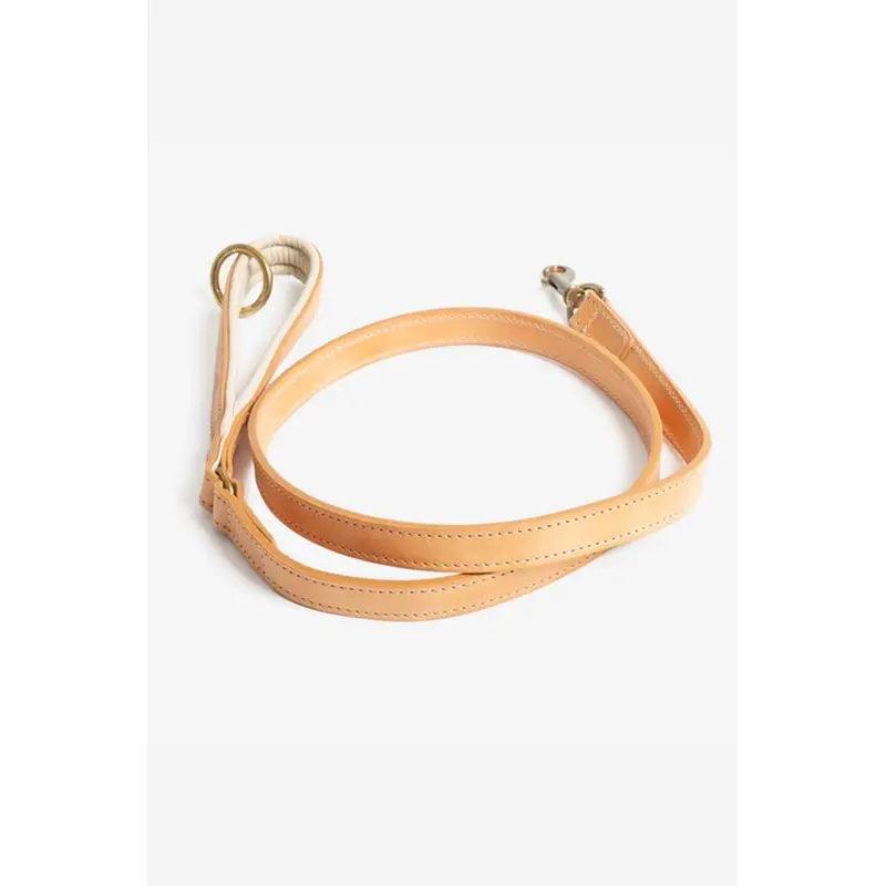 Lords & Labradors Unisex Cream Italian Leather Dog Lead Small