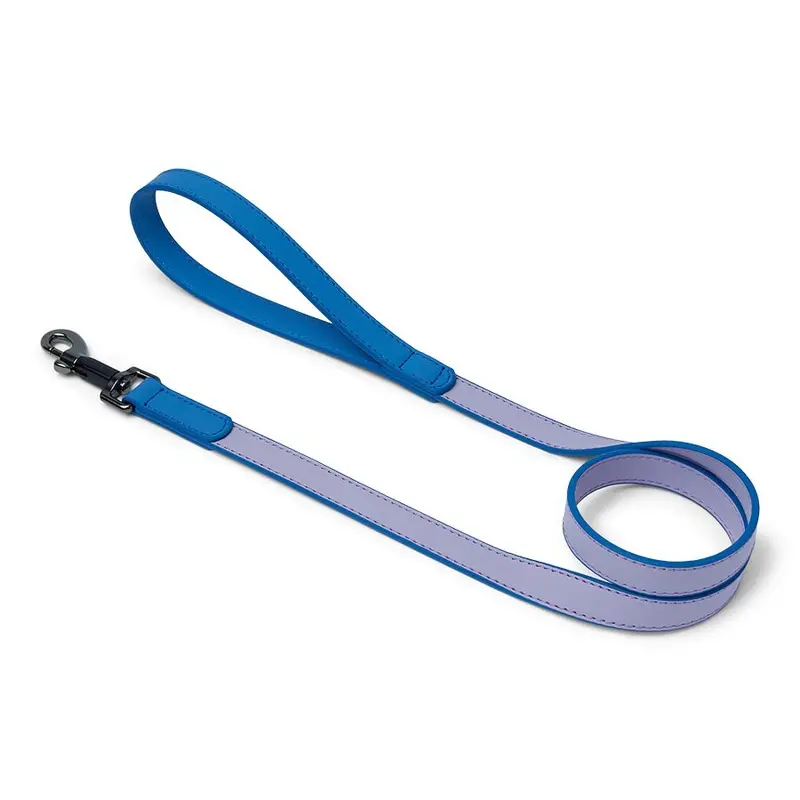 Pets At Home Duo Faux Leather Dog Lead Purple/Blue Medium-Large