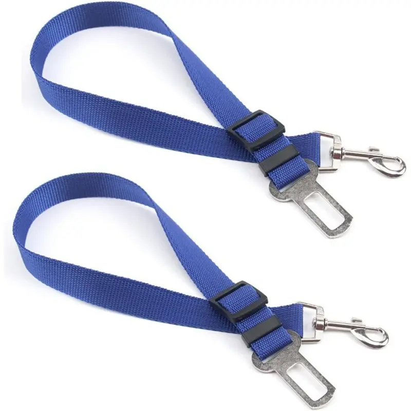 Yadong Blue Adjustable Pet Dog Cat Nylon Seat Belt Safety Tether (Blue)