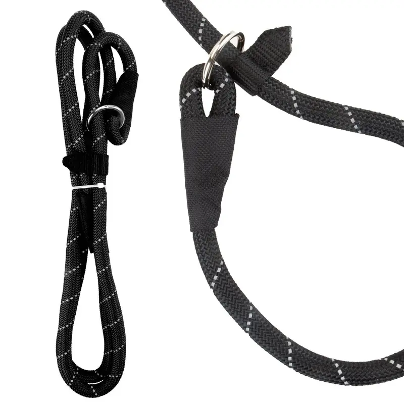 Crufts Reflective Slip Lead, 150cm, Black