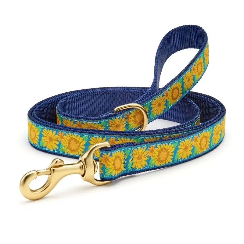 Bright Sunflower Lead 5 Wide (width 1) Dog leash