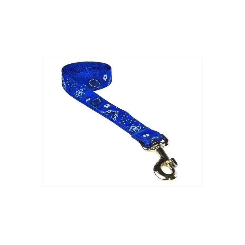 Fly Free Zone,Inc. Blue 6 Ft. Bandana Dog Leash, - Medium
