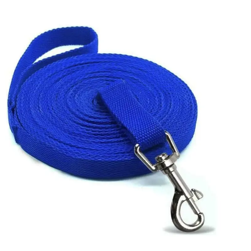 New Adeptna Woven Long Dog Training Lead Strong Leash Collar Harness 10M Blue Medium