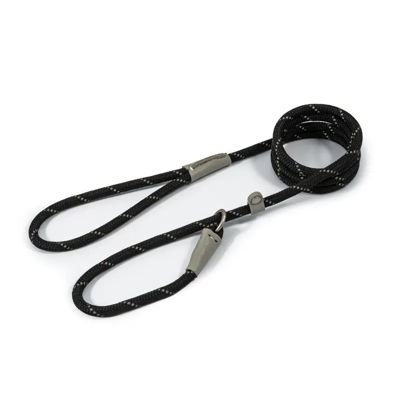 Ancol Viva Rope Slip Leads For Dogs - X 120Cm Black 1.2Cm