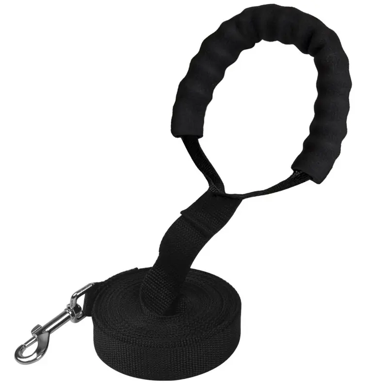 Nivofu Black Dog Training Lead Leash, 6Mx2.5cm Nylon Dog Leash, Long Dog Lead Leash
