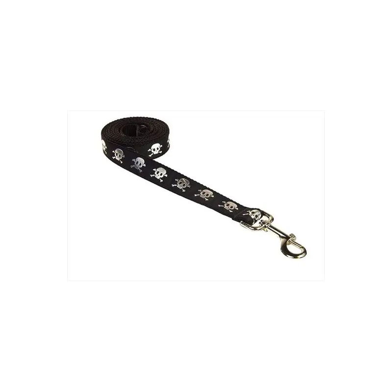Sassy Dog Wear Black Reflective Skull-2-L 4 Ft. Reflective Skull Dog Leash, - Small