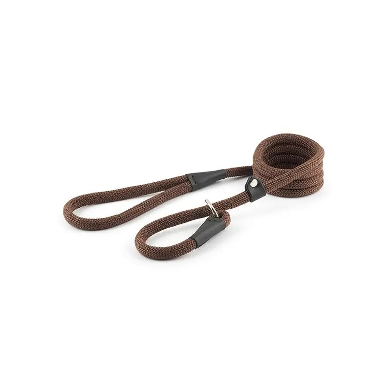 Ancol Deluxe Nylon Rope Slip - X 12Mm Brown 1.5M