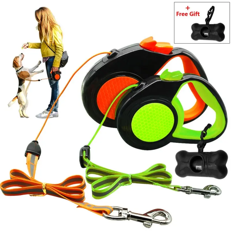 Xzgstore Green/Orange (26Ft) 10Ft/16Ft/26Ft Retractable Dog Leash For Dogs Small