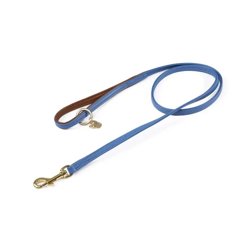 Digby & Fox Unisex Blue Digby And Fox Padded Leather Dog Lead - Royal 1.2Cm