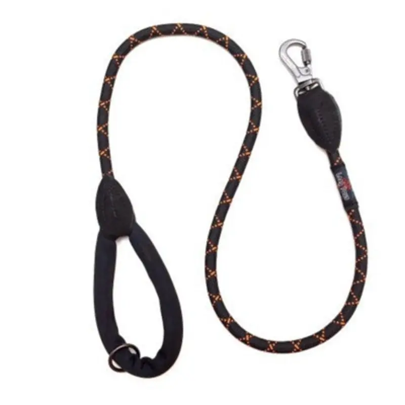 Long Paws Lp Comfort Collection Rope Lead 120Cm/48In Black/Orange