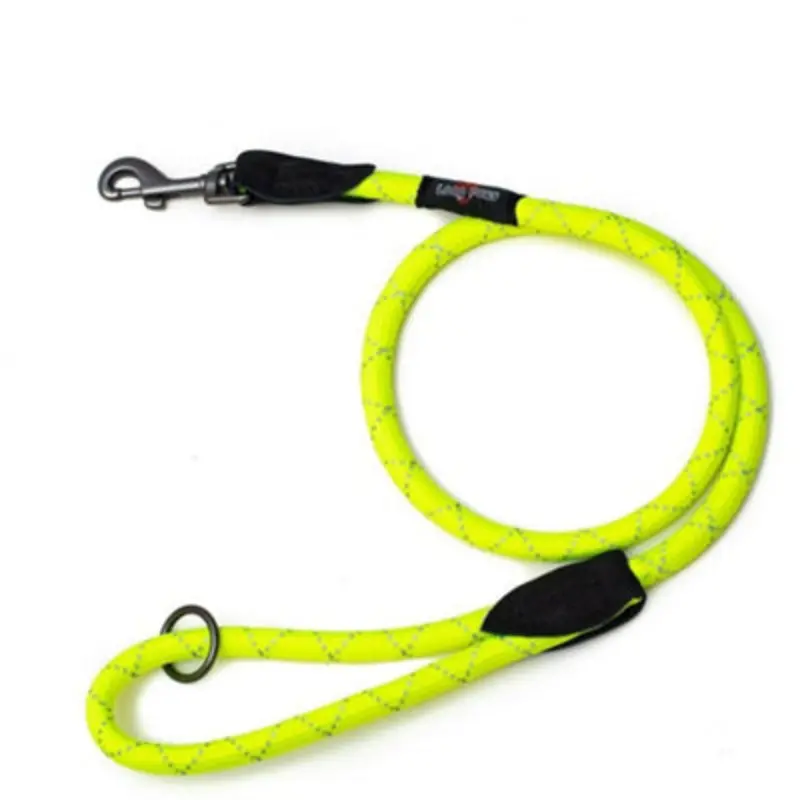 Long Paws Yellow Urban Trek Reflective Rope Leash, Neon - 120Cm, 1.2Cm Thick Medium