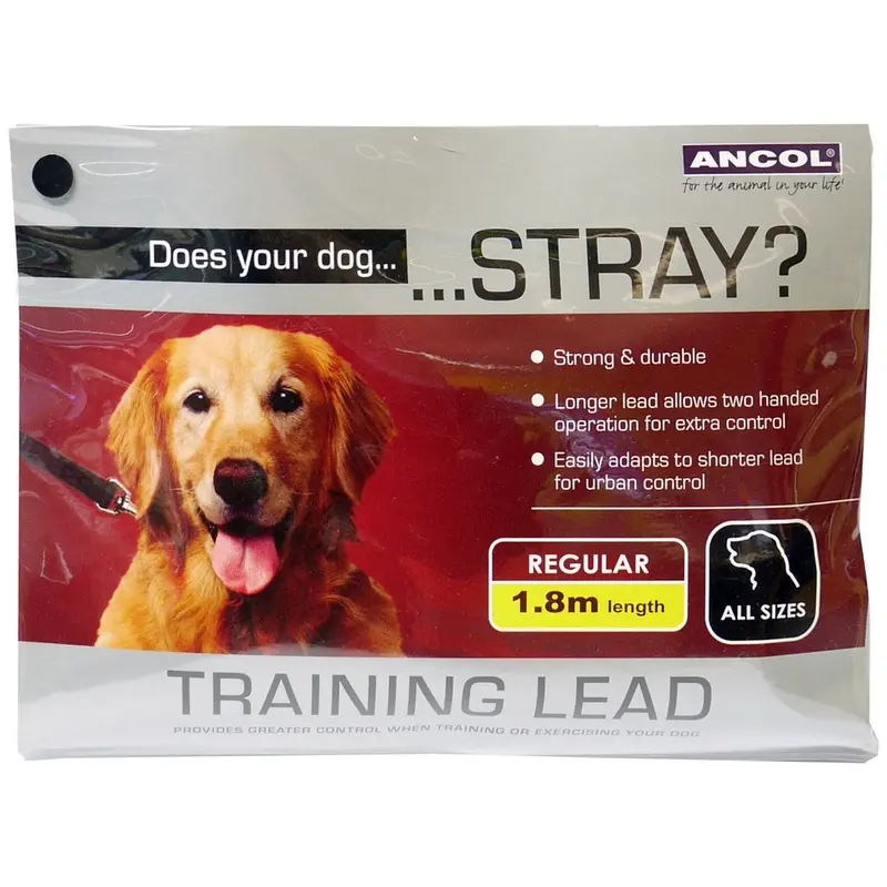 Ancol Training Dog Lead - 25Mm X Black 1.8M