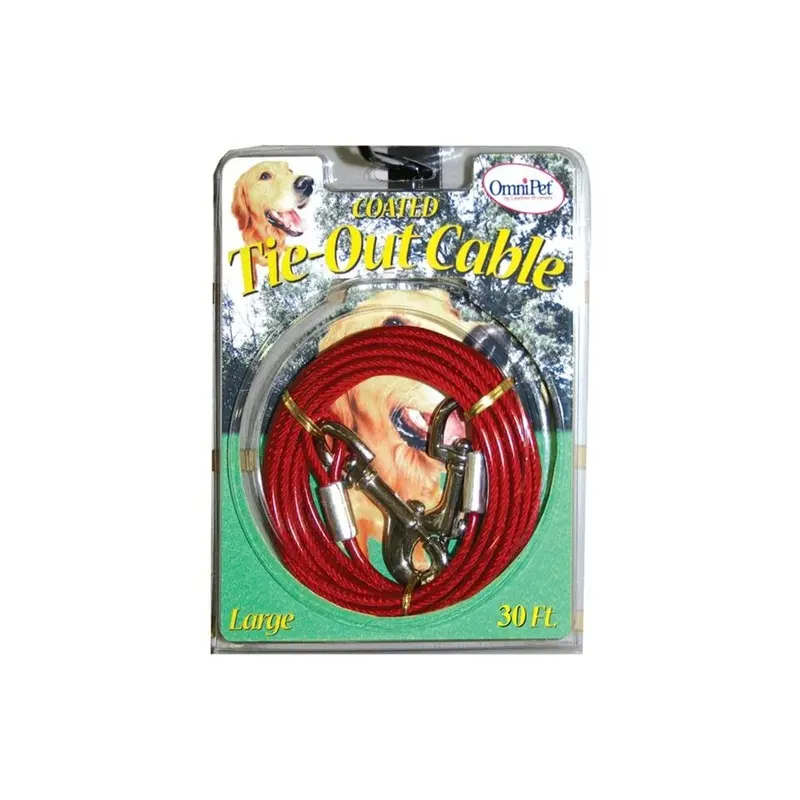 Tandy Leather Factory Red Leather Brothers Tie-Out Cable - 30 Ft. Large