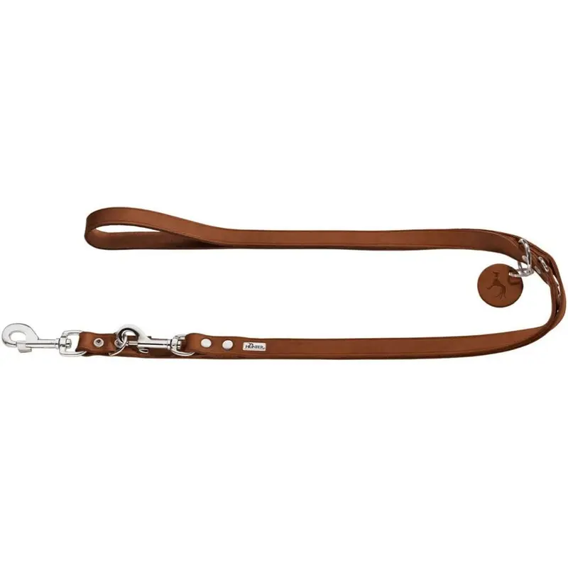 Hunter Training Leash, 20/200 Soft Genuine Cow Leather, Cognac