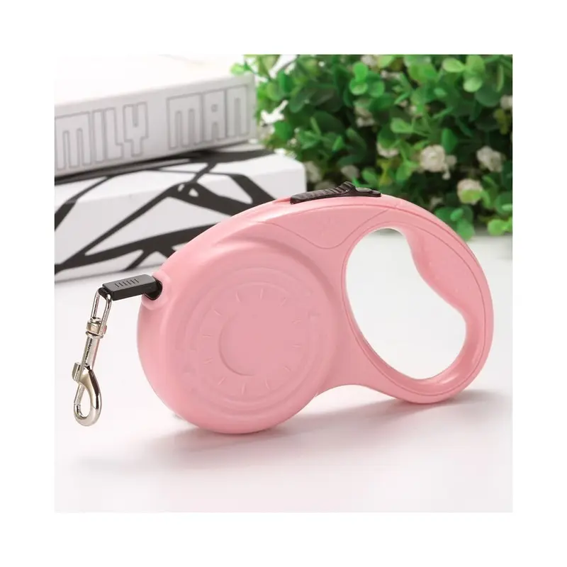 Maxpower Pink (5M-15Kg, ) Retractable Dog Leash For Dogs Nylon Durable Strong Rope Small