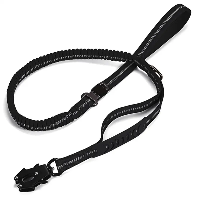 Sin Marca Black Heavy Duty Tactical Elastic Dog Leash No-Pull Dog Leash Large