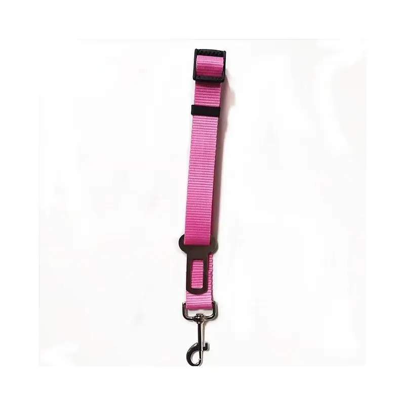 Zeuxo Red Adjustable Pet Car Seat Belt For Dogs/Cats - Secure Travel - Rose