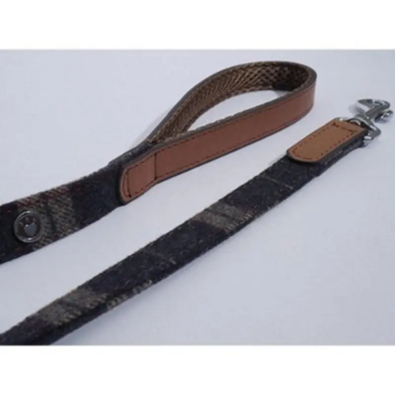 Rosewood Luxury Leather Lead Tweed Check 3/4" X40" Size 3