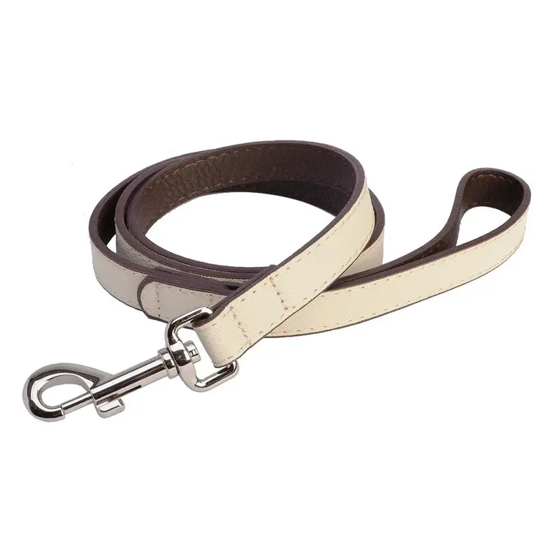 DO & G Leather Collection Dog Lead, Pure White