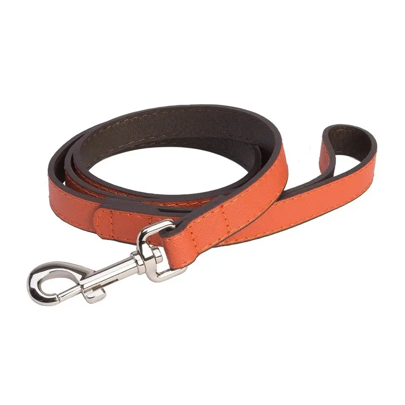 DO & G Leather Collection Dog Lead, Orange Tan