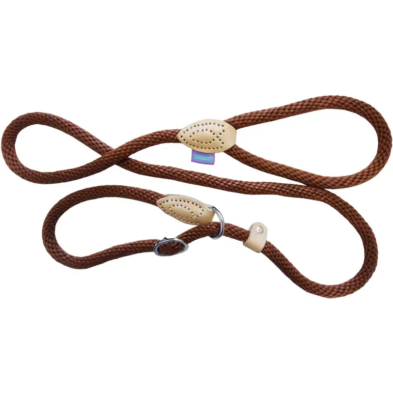 Dog and Co Rope Slip Dog Lead, 150 x 1.4 cm/ 60-inch x 5/8-inch, Brown