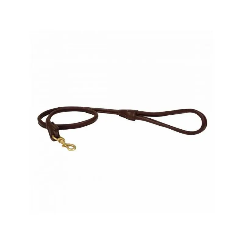 Weatherbeeta Rolled Leather Dog Lead - Brown Medium