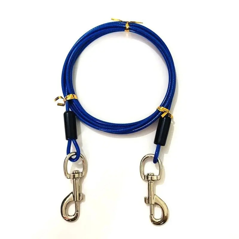 Blue (, 10M) Dual-Headed Iron Chain Dog Training Leash 10M