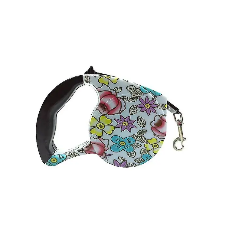 Peony Pattern Retractable Pet Leash