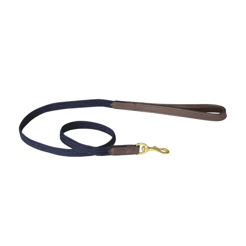 Weatherbeeta Brown (M, /Navy) Plaited Leather Dog Lead