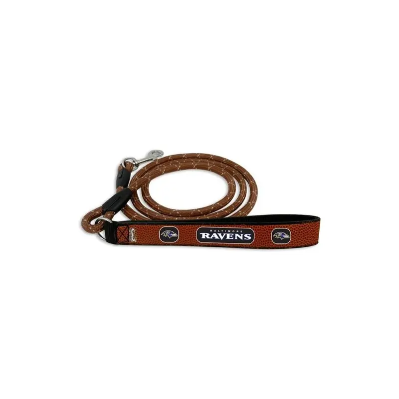 Remember The Game Baltimore Ravens Pet Leash Leather Frozen Rope Football, Medium