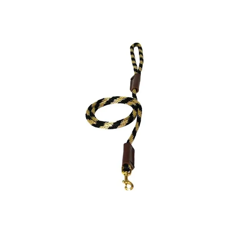 Domesticated Supplies Black Solid Round 0.38 In. Braided Rope Lead With Snap, 0.38In