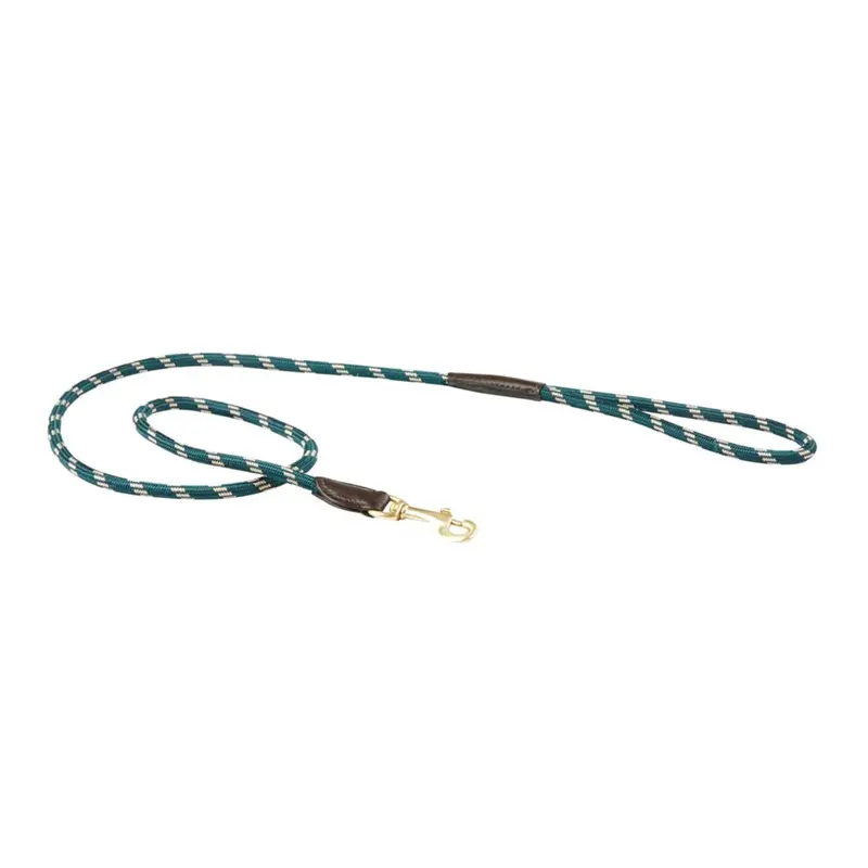 New Weatherbeeta (1.2M, Hunter ) Rope Leather Dog Lead Green/Brown 1.2M