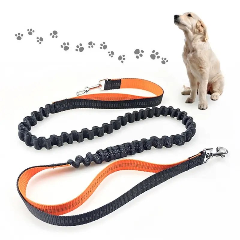 Wejoy Portable Elastic Running Pet Dog Leash Adjustable Waist With Reflective Yarn
