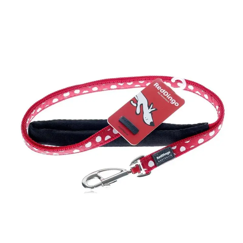 Dingo With Spots Dog Lead - (1.5Cm X 120Cm) Red/White Small