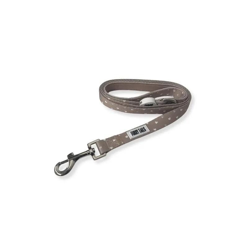 Furry Tails Unisex Brown Hearts Dog Lead