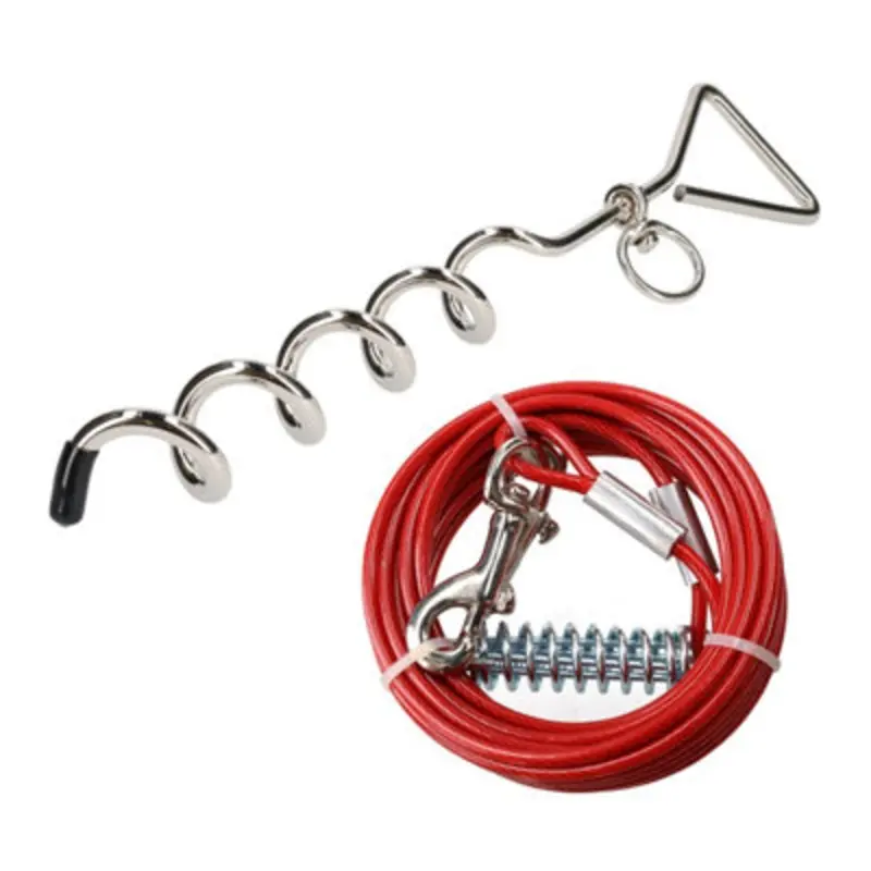 Ab Tools Dog Yard Stake Out Spike & Weather Resistant Strong Tie Out Cable 30Ft