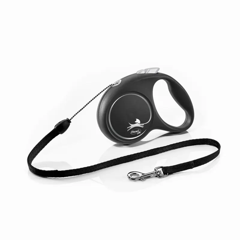 Flexi Black (5M, ) Retractable Dog Cord Small