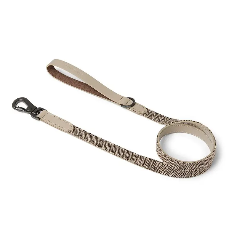 Wainwrights Herringbone & Leather Dog Lead Brown Large