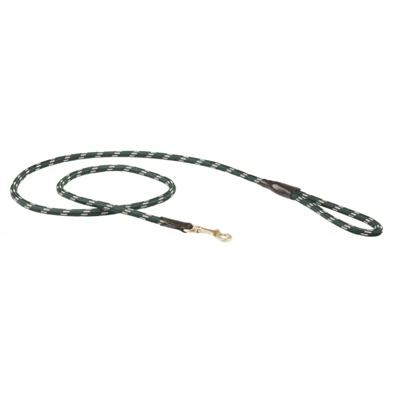 Weatherbeeta Rope Leather Dog Lead - Hunter Green/Brown: Large Size: L